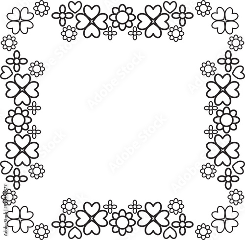 black and white floral frame