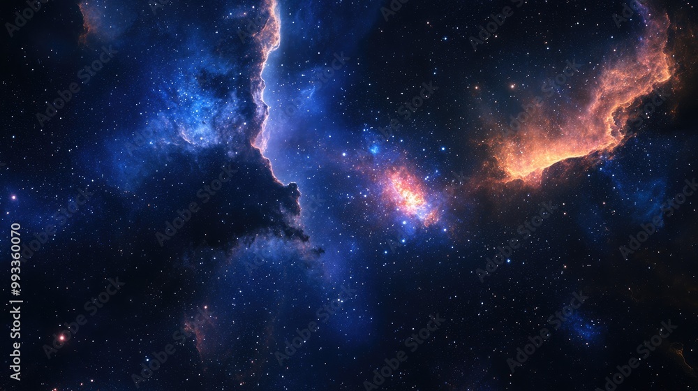 Fototapeta premium Night sky filled with stars nebulae and galaxies High quality image capturing the beauty of the universe