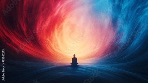 Meditative State with Colorful Background