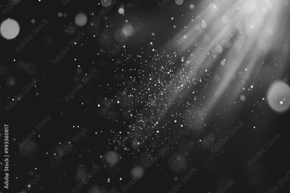 Fototapeta premium The background is mostly black and there is little bokeh, minimalist style.