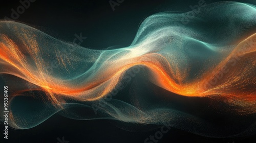 Enchanting Waves on a Dark Backdrop Stunning Abstract Wallpaper