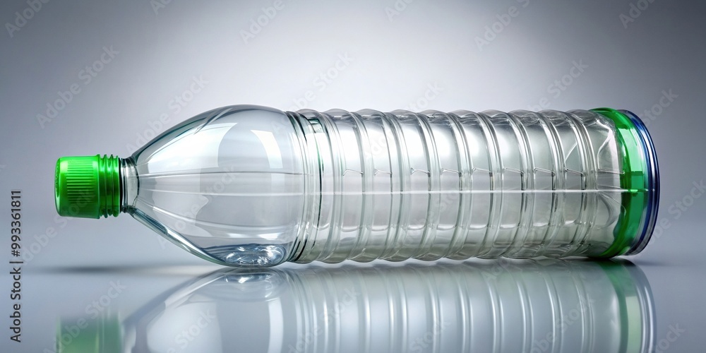 Plastic PET bottle with fixed cap to care of environment by recycling, packaging, conservation, resource, eco-conscious, circular economy, beverage, waste management, recycling Plastic PET bottle with fixed cap to care of environment by recycling, packaging, conservation, resource, eco-conscious, circular economy, beverage, waste management, recycling