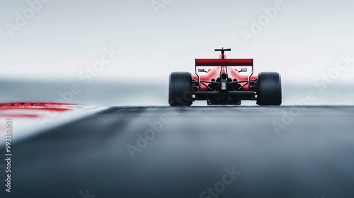 red race car on track