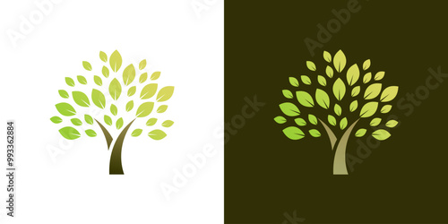 Tree icon logo vector background leaf green nature business graphic