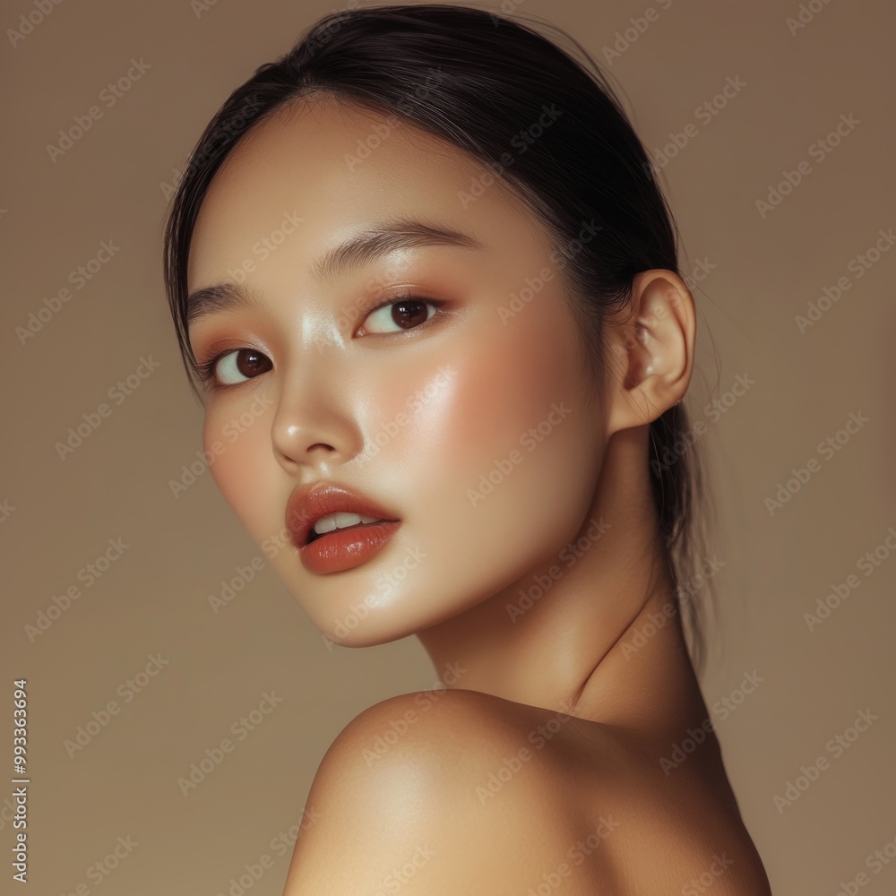 Asian woman, clean and fresh look, Fashion and cosmetics concept Asian woman, clean and fresh look, Fashion and cosmetics concept
