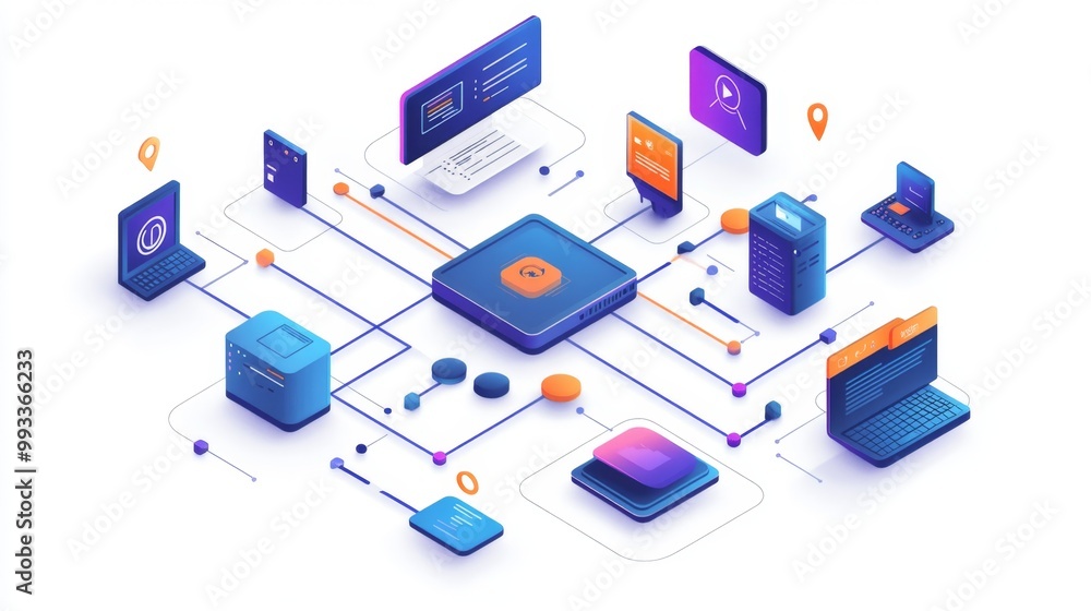 Digital Network Isometric. Digital Network Isometric.