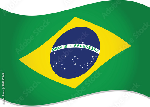 Brazil Flag Waving Vector