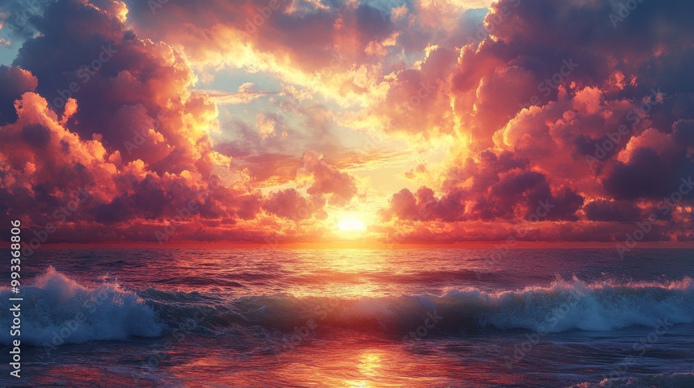 Dramatic Sunset Sea. Dramatic Sunset Sea.