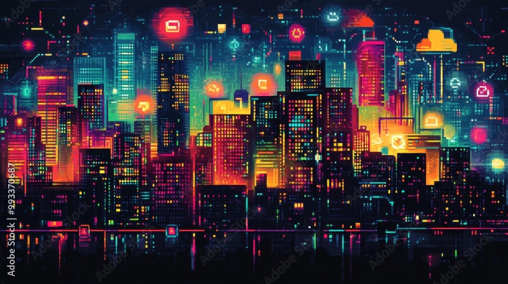 Pixel Cityscape. Pixel Cityscape.