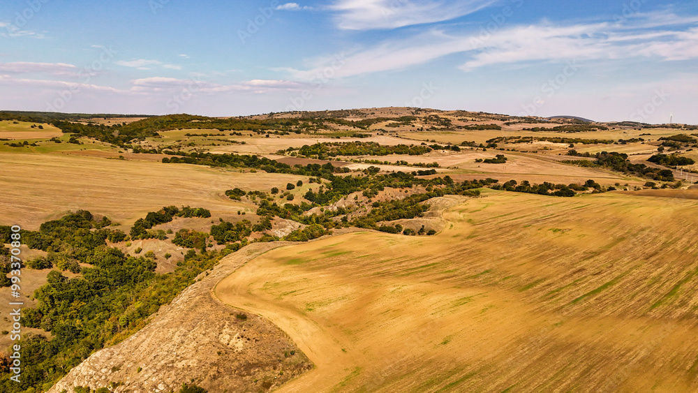 Suburb of the city of Aytos, Bulgaria. Nature and landscape of Bulgaria, drone view. Top cinematic aerial view. Suburb of the city of Aytos, Bulgaria. Nature and landscape of Bulgaria, drone view. Top cinematic aerial view.