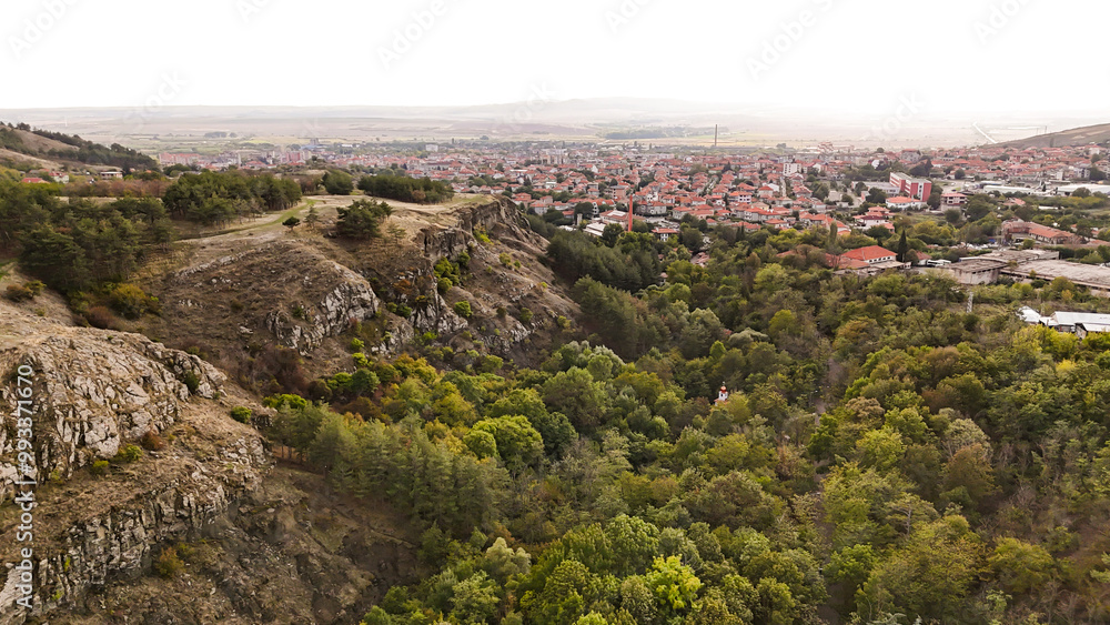 Aytos is a city in the Burgas Region of Bulgaria. The administrative center of the Aytos Municipality. To cinematic aerial view. Panoramic drone footage. Aytos is a city in the Burgas Region of Bulgaria. The administrative center of the Aytos Municipality. To cinematic aerial view. Panoramic drone footage.