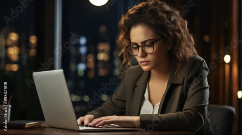 woman working on laptop