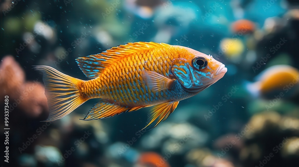 stunning underwater scene featuring a colorful fish swimming gracefully in an aquarium showcasing vibrant aquatic life against a crystalclear backdrop stunning underwater scene featuring a colorful fish swimming gracefully in an aquarium showcasing vibrant aquatic life against a crystalclear backdrop