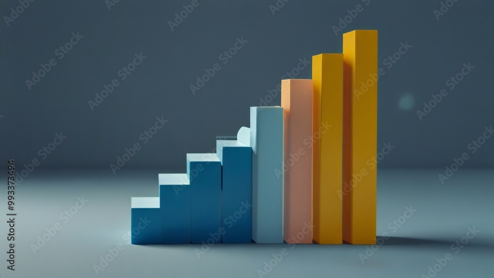 business graph with arrow on top business graph with arrow on top