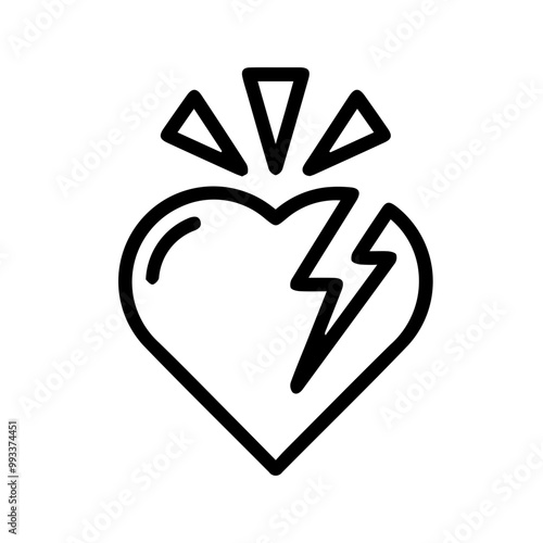 heartbroken line icon