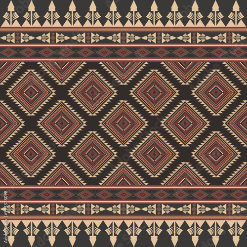 Vintage abstract tribal geometric seamless Ethnic pattern.