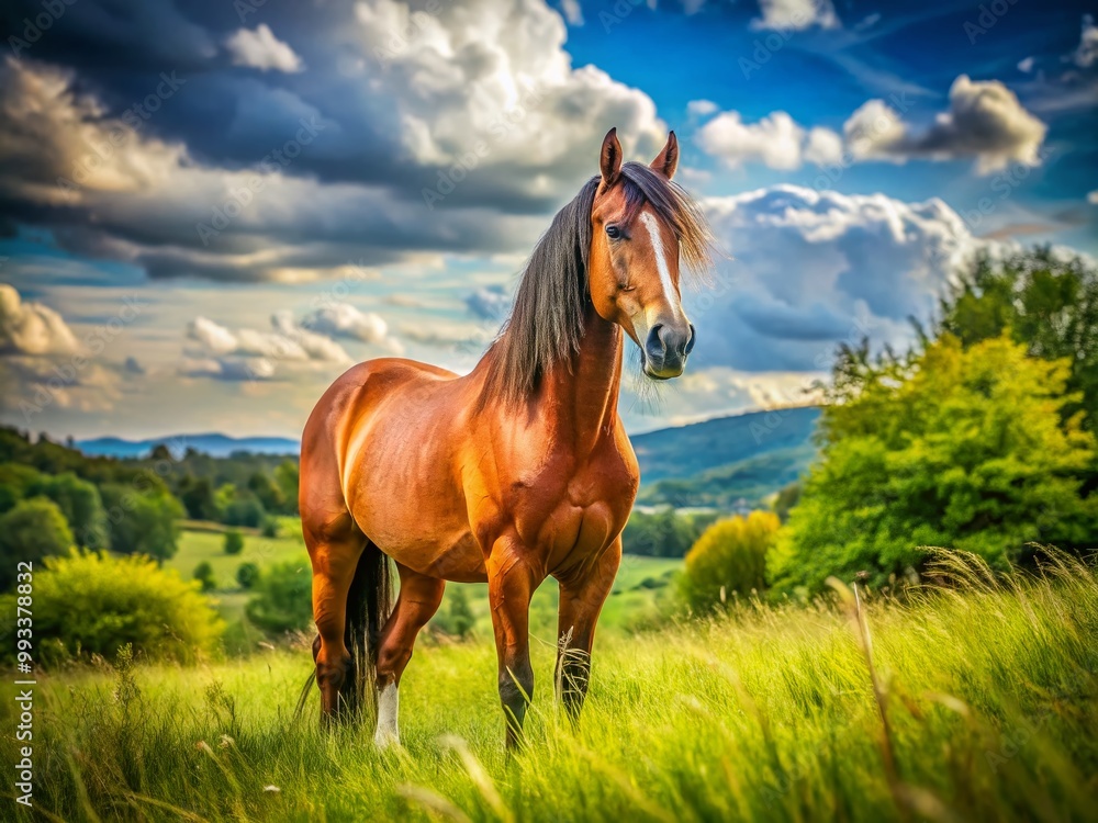 Majestic Horse in a Natural Setting Ready for Coloring - Printable Art for Relaxation and Fun Majestic Horse in a Natural Setting Ready for Coloring - Printable Art for Relaxation and Fun