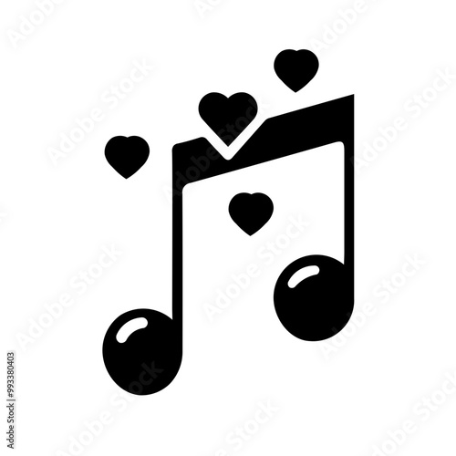 romantic music glyph icon