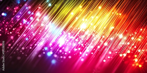 Vibrant abstract background with colorful light streaks.