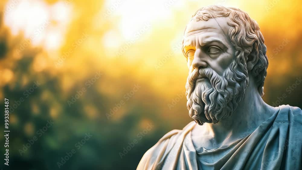 A white marble statue of Socrates, the ancient greek philosopher A white marble statue of Socrates, the ancient greek philosopher