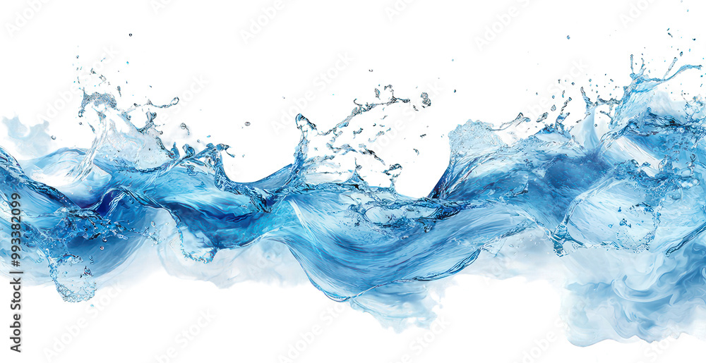 Blue water splash on transparent background Blue water splash on transparent background