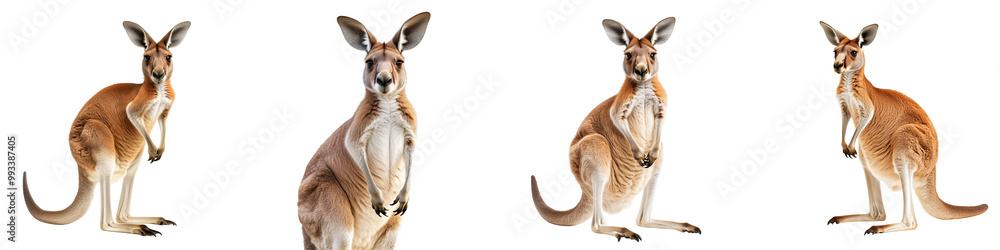 set of A red kangaroo standing, kangaroo standing on two legs, australian kangaroo, red kangaroo, red kangaroo standing in hunting attitude, desert red kangaroo, on a transparent backgrounds set of A red kangaroo standing, kangaroo standing on two legs, australian kangaroo, red kangaroo, red kangaroo standing in hunting attitude, desert red kangaroo, on a transparent backgrounds