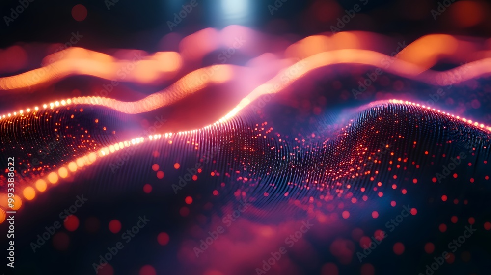 Abstract Red and Blue Glowing Wavy Pattern Abstract Red and Blue Glowing Wavy Pattern