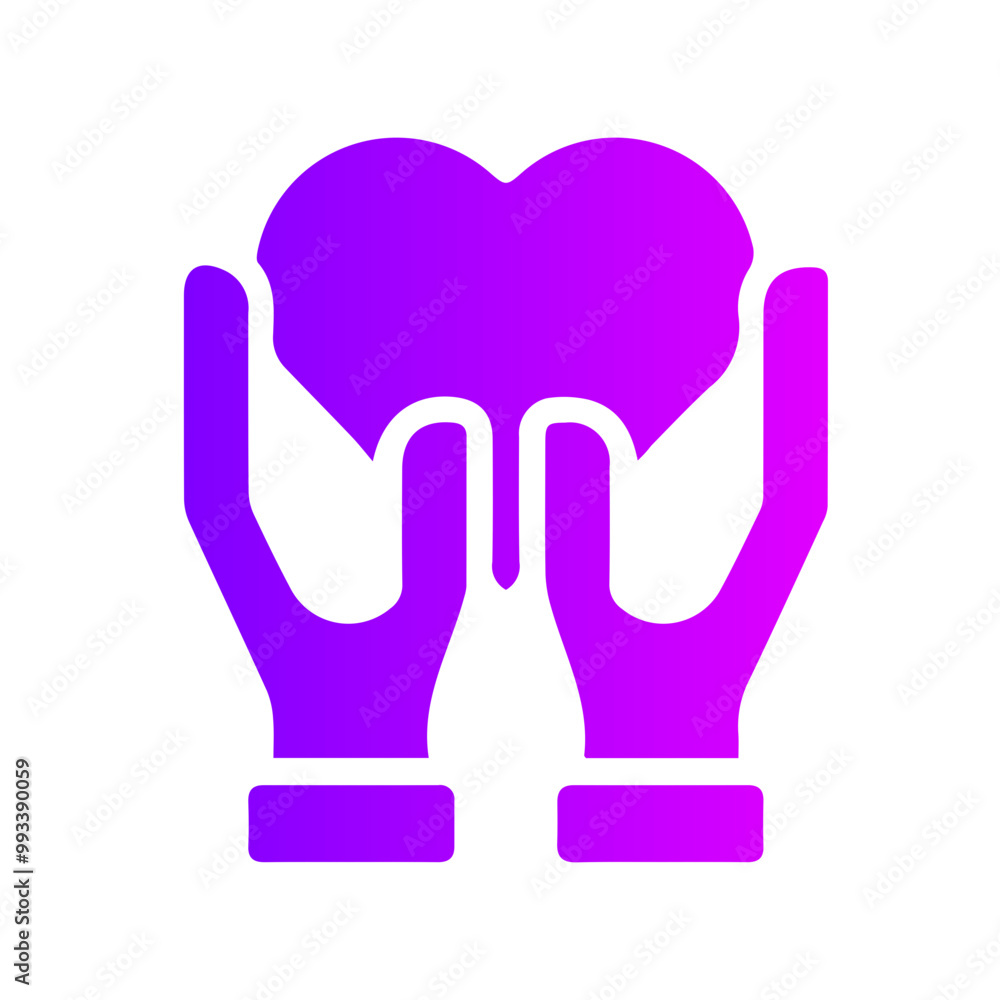 heart wings gradient icon heart wings gradient icon