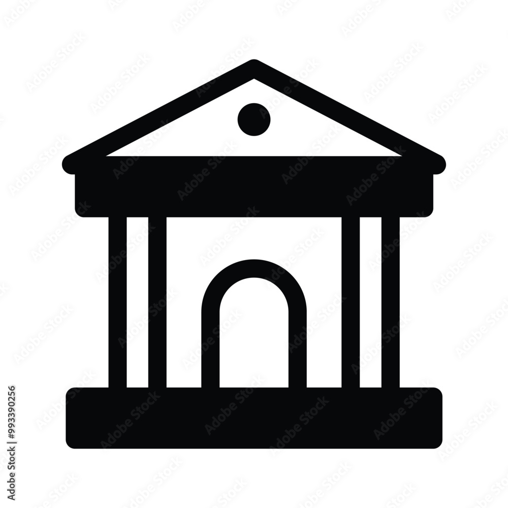 Bank building icon in modern style, ready to use vector Bank building icon in modern style, ready to use vector