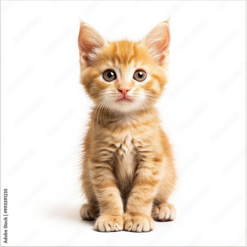 kitten red isolated on white background kitten red isolated on white background