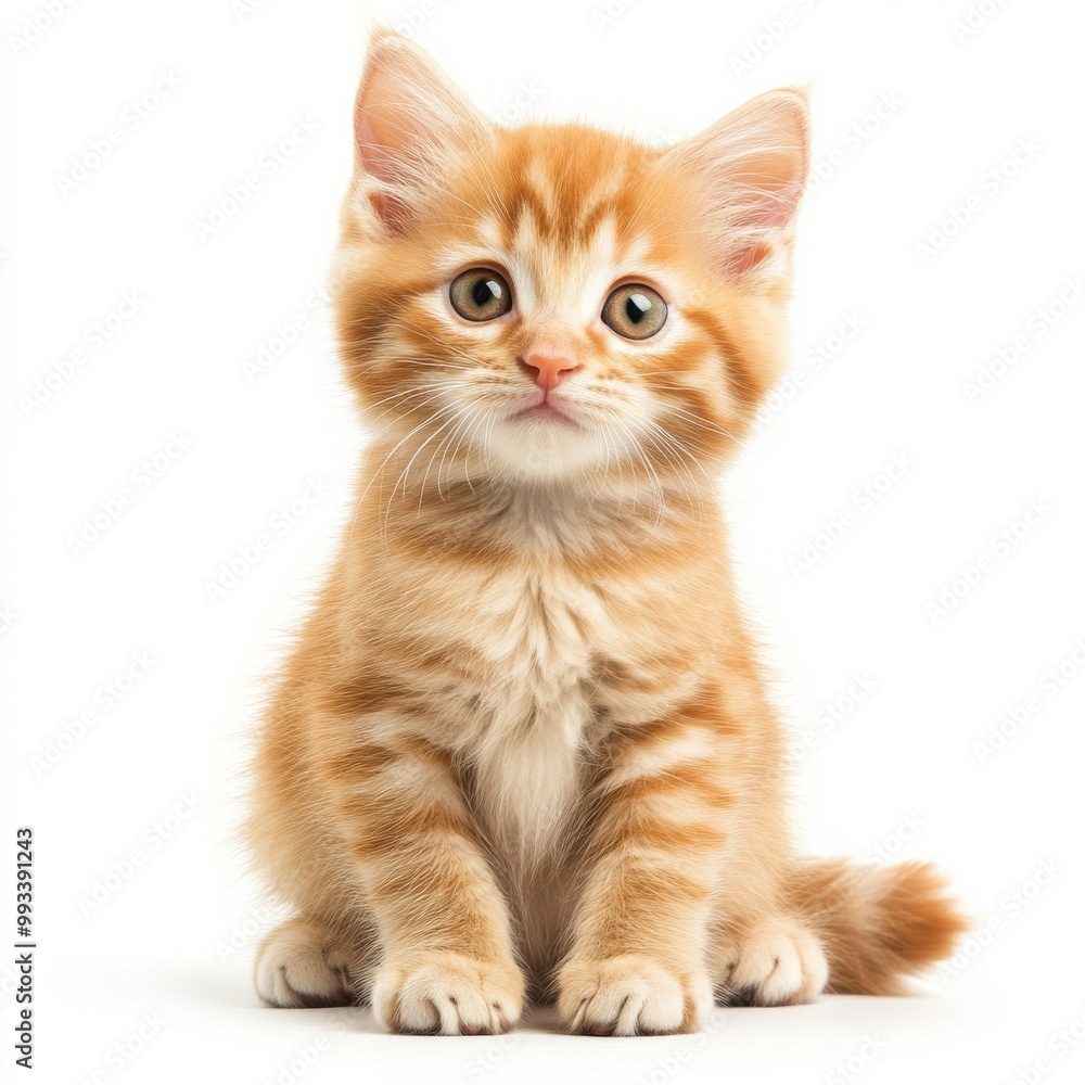 kitten red isolated on white background kitten red isolated on white background