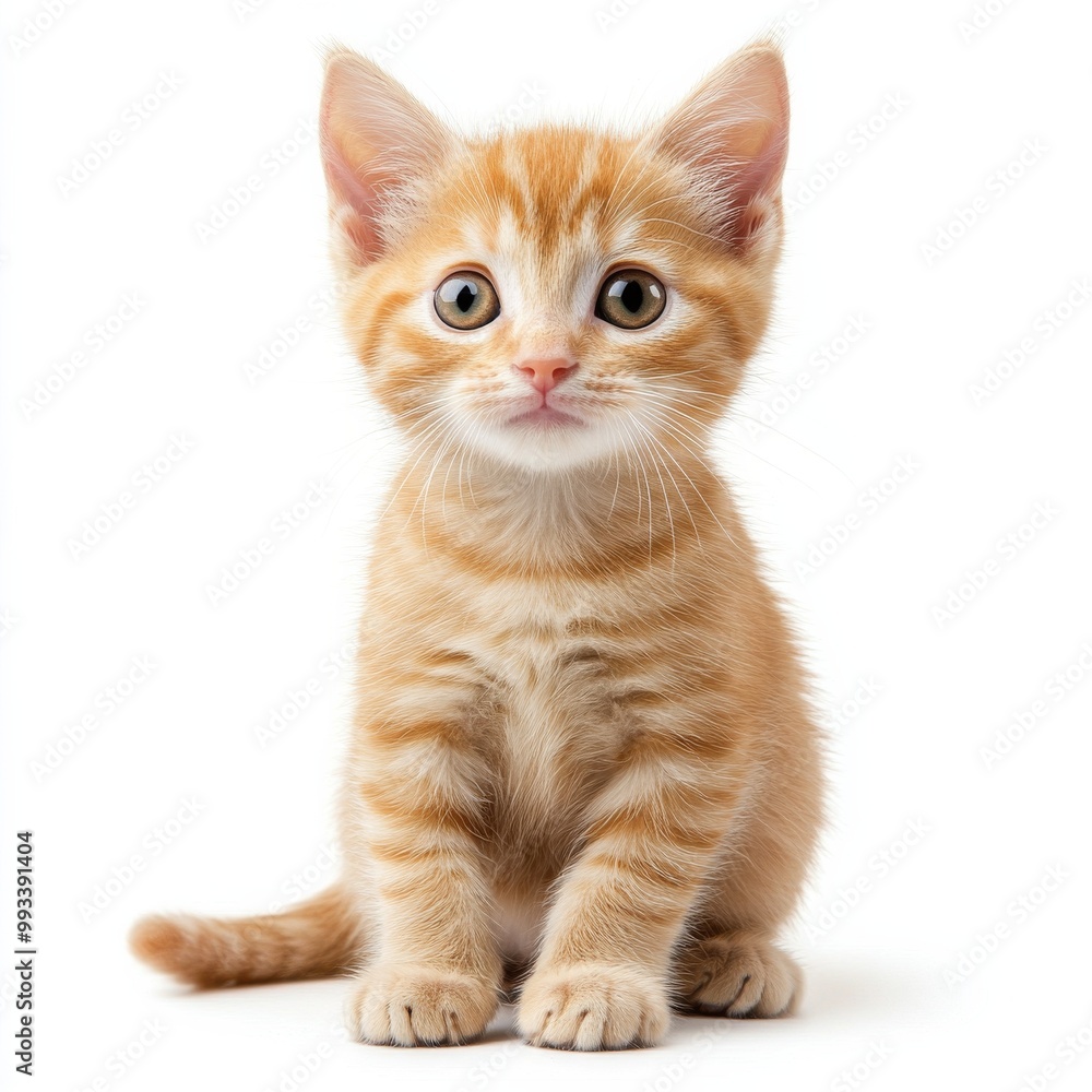 kitten red isolated on white background kitten red isolated on white background