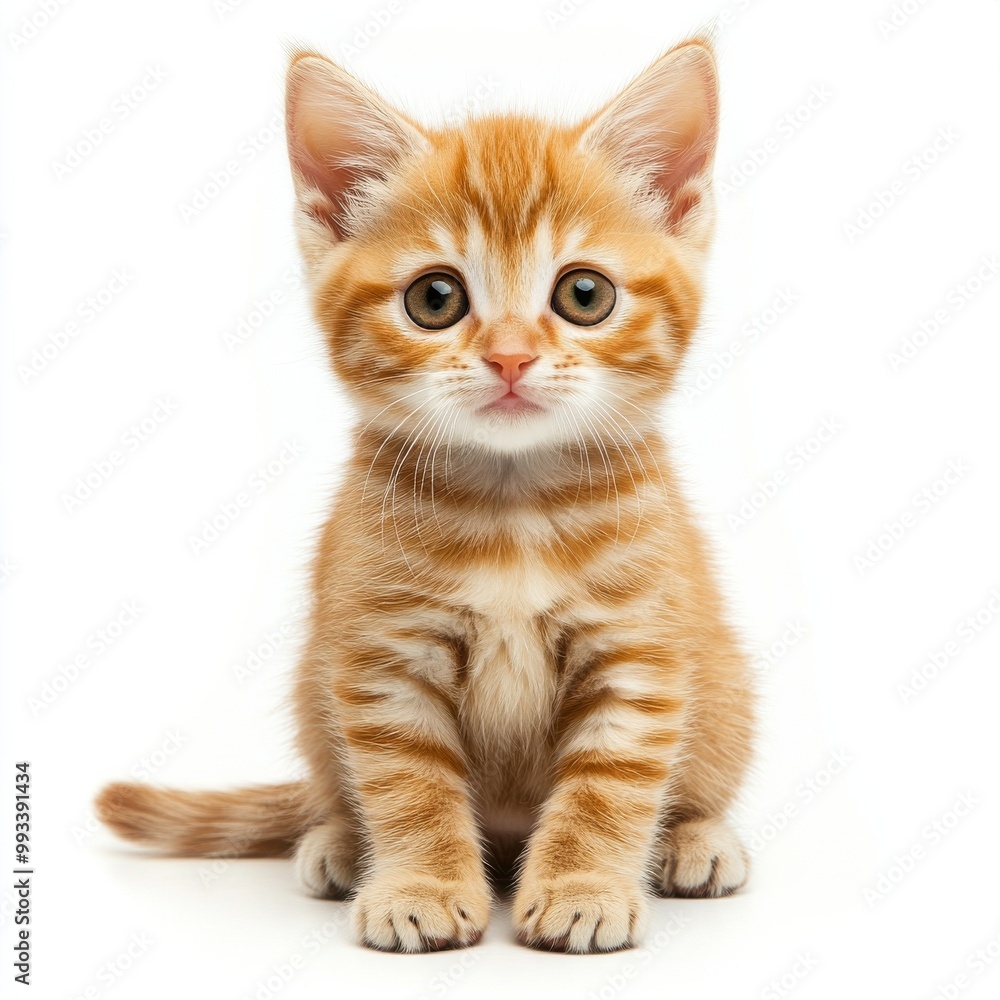 kitten red isolated on white background kitten red isolated on white background