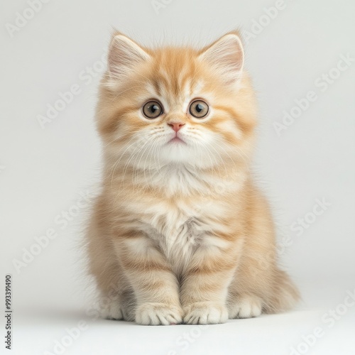 kitten red isolated on white background