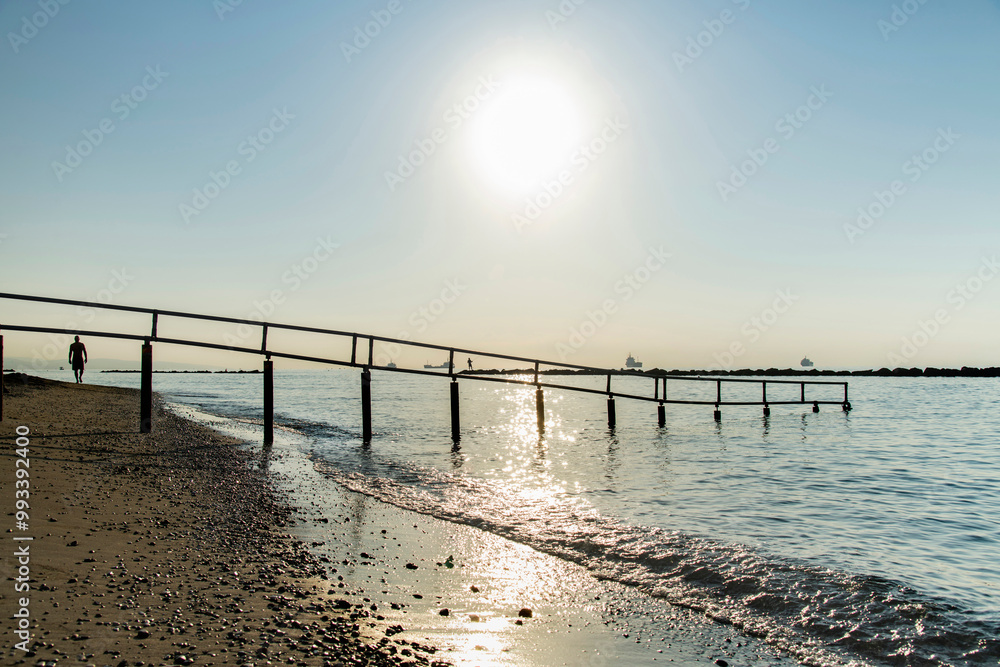 Fototapeta premium Golden sunrise in Limassol Cyprus