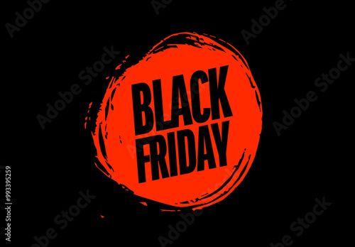 Black friday red spot sale lettering template for banner poster flyer or social media status