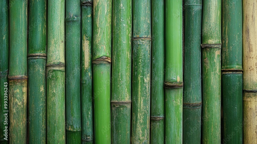 Bamboo fence collage featuring smooth, rich green tones and natural grain. Perfect for eco-friendly banner backgrounds or architectural renderings. Bamboo fence collage featuring smooth, rich green tones and natural grain. Perfect for eco-friendly banner backgrounds or architectural renderings.