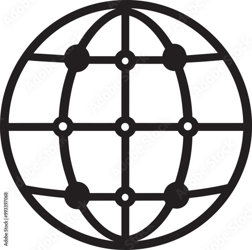 Globe-wireframe vector linear