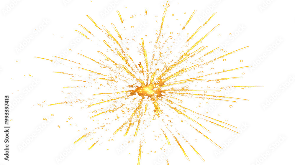 yellow fireworks on black background