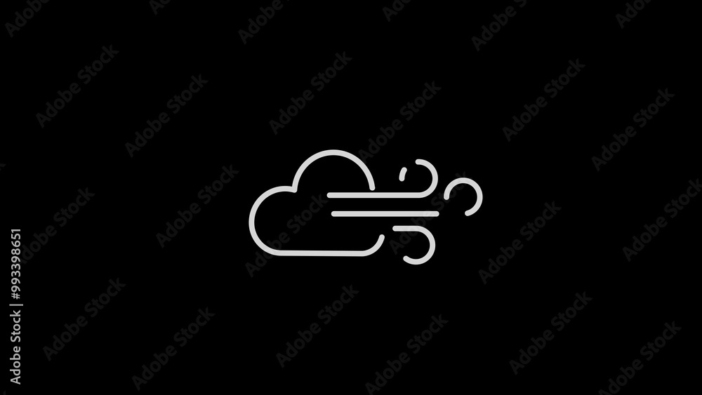 Blowing wind line icon. Windy weather symbol. Windy blow outline collection. Blowing wind line icon. Windy weather symbol. Windy blow outline collection.