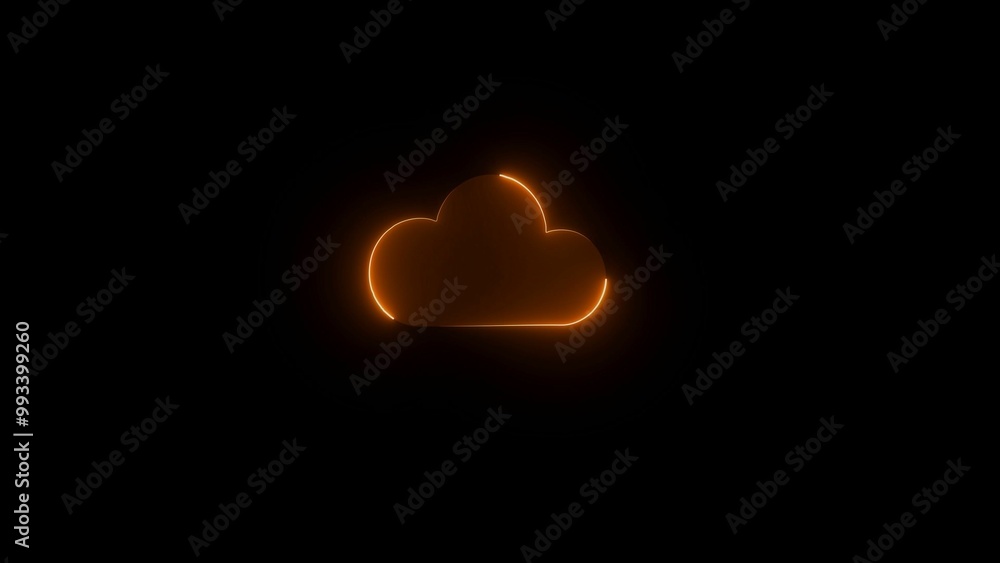 neon lighting cloud icon illustration concept neon lighting cloud icon illustration concept