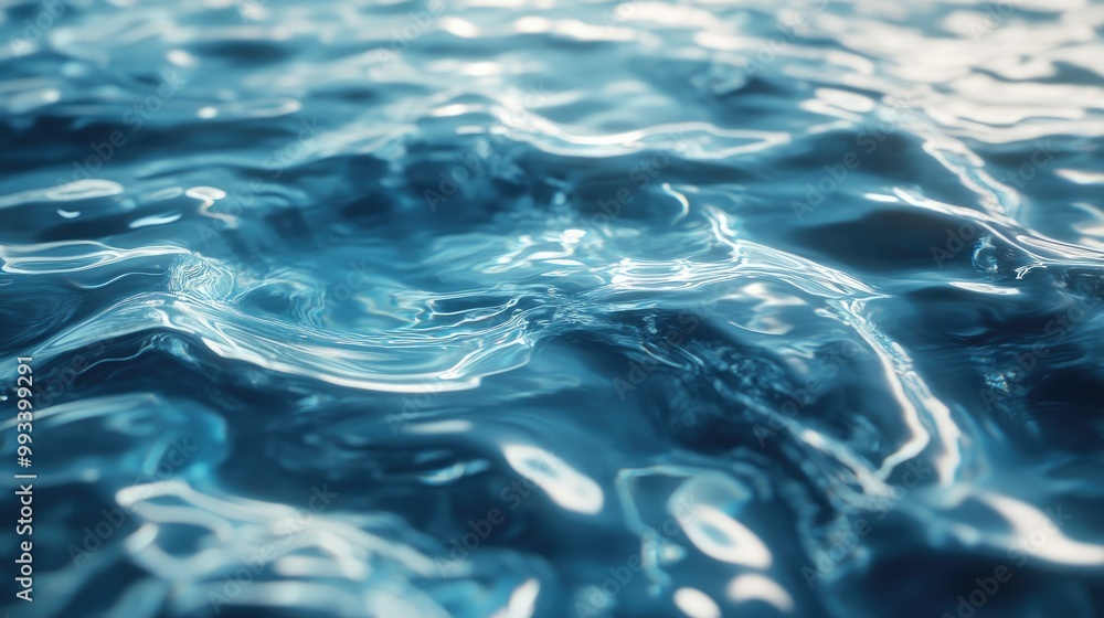 Close-up of transparent blue water with soft ripples and shining patterns, creating a peaceful and serene atmosphere. A perfect background texture. Close-up of transparent blue water with soft ripples and shining patterns, creating a peaceful and serene atmosphere. A perfect background texture.