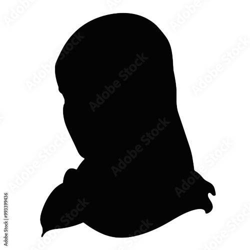 Woman in Hijab and Abaya Silhouette Vector Illustration Transparent Background