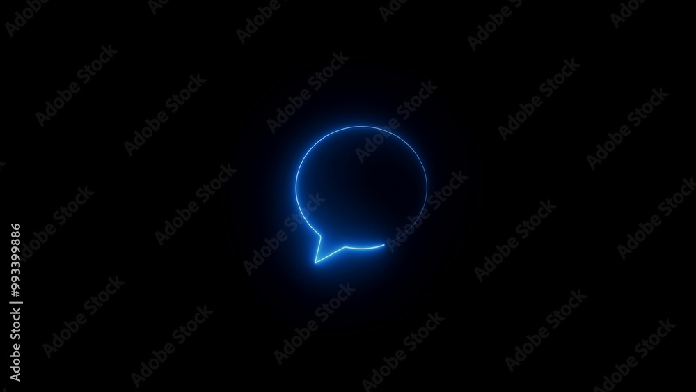Neon chat message icon chat speech bubble, social media message. Neon chat message icon chat speech bubble, social media message.