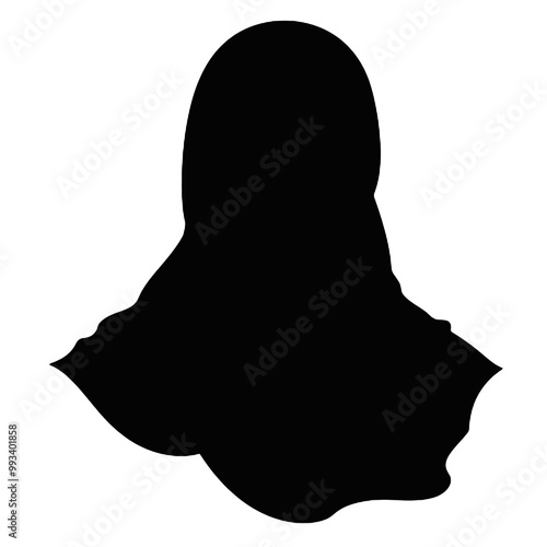 Islamic Woman in Hijab Silhouette Vector Illustration Transparent Background