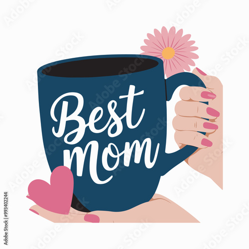  A vector illustration of a large blue mug-with white background