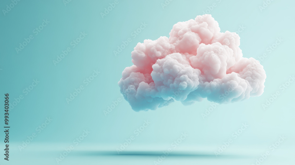 soft, fluffy cloud with pink hue floats gracefully against serene blue background, evoking sense of calm and tranquility. gentle textures and glowing edges enhance its dreamy appearance soft, fluffy cloud with pink hue floats gracefully against serene blue background, evoking sense of calm and tranquility. gentle textures and glowing edges enhance its dreamy appearance