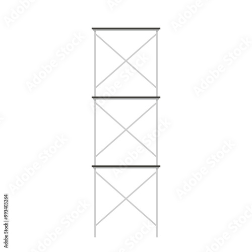 Scaffolding. Vector flat design aluminum prefabricated scaffolding isolated illustration white background.