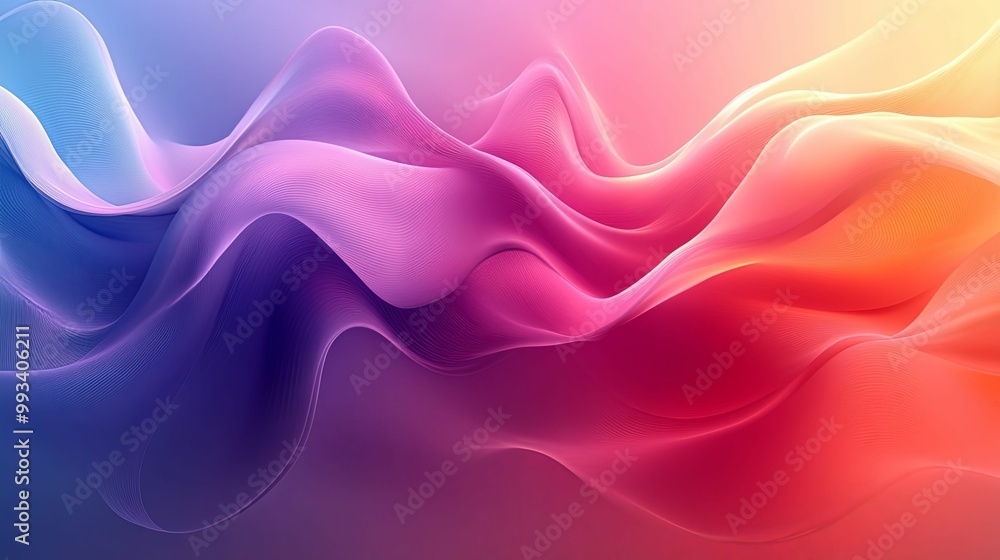 Obraz premium Abstract Gradient Waves in Blue, Pink, Red, and Orange