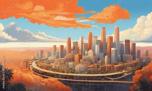 Wallpaper Mural city skyline at sunset Torontodigital.ca